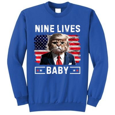 Funny Trump Cat 9 Lives Baby Nine Lives Cat Tall Sweatshirt