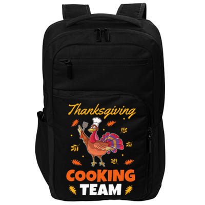 Funny Turkey Chef Outfit  Thanksgiving Cooking Team Impact Tech Backpack