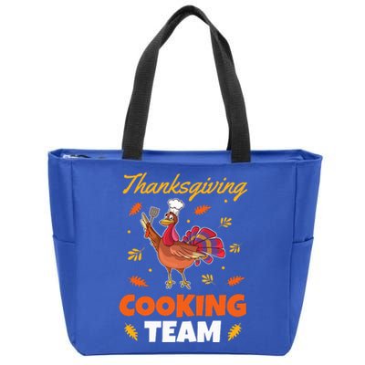 Funny Turkey Chef Outfit  Thanksgiving Cooking Team Zip Tote Bag