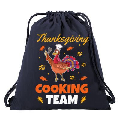 Funny Turkey Chef Outfit  Thanksgiving Cooking Team Drawstring Bag