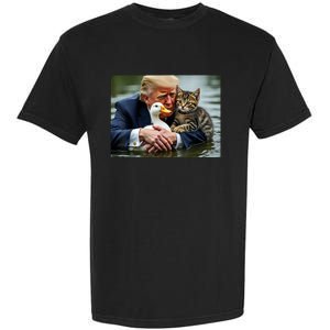 Funny Trump Cat And Duck Memes Christmas Halloween Vote Sign Garment-Dyed Heavyweight T-Shirt