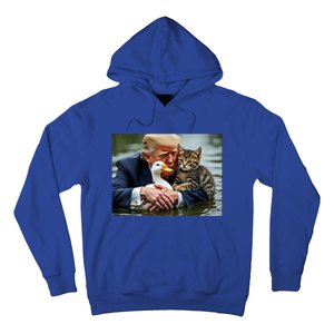 Funny Trump Cat And Duck Memes Christmas Halloween Vote Sign Hoodie