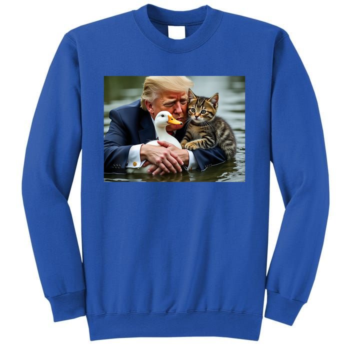 Funny Trump Cat And Duck Memes Christmas Halloween Vote Sign Sweatshirt