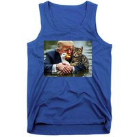 Funny Trump Cat And Duck Memes Christmas Halloween Vote Sign Tank Top