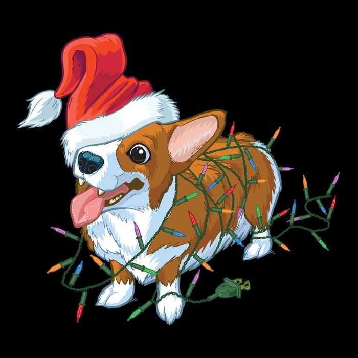 Funny Tangled Christmas Lights Corgi Dog Sustainable Bucket Hat