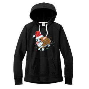 Funny Tangled Christmas Lights Corgi Dog Women's Fleece Hoodie