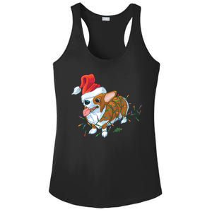 Funny Tangled Christmas Lights Corgi Dog Ladies PosiCharge Competitor Racerback Tank