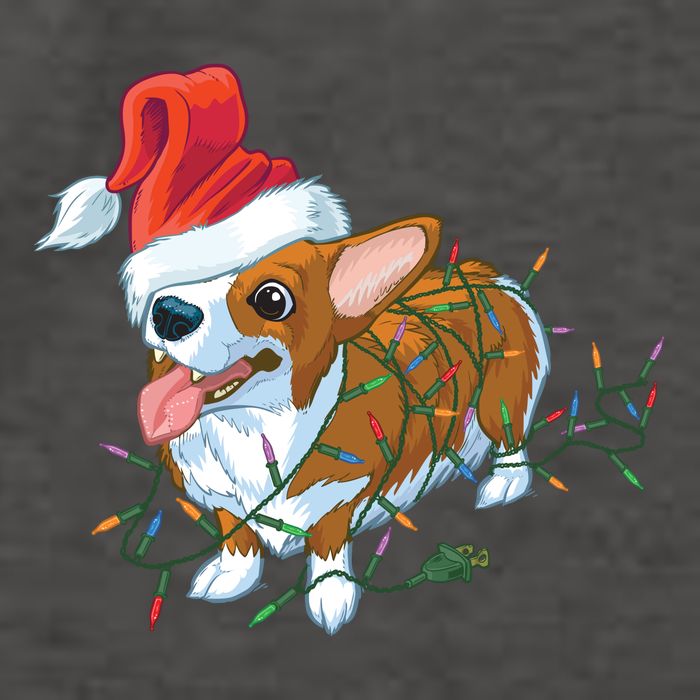 Funny Tangled Christmas Lights Corgi Dog Vector Backpack