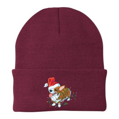 Funny Tangled Christmas Lights Corgi Dog Beanie