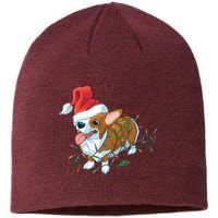 Funny Tangled Christmas Lights Corgi Dog Sustainable Beanie