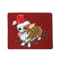 Funny Tangled Christmas Lights Corgi Dog Mousepad