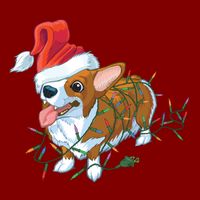 Funny Tangled Christmas Lights Corgi Dog Cooling Performance Long Sleeve Crew