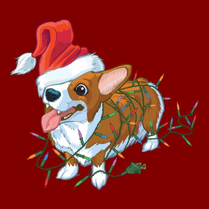 Funny Tangled Christmas Lights Corgi Dog Cooling Performance Long Sleeve Crew