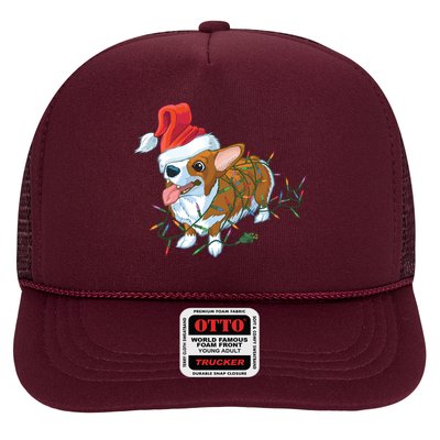 Funny Tangled Christmas Lights Corgi Dog Trucker Hat