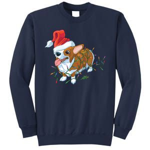 Funny Tangled Christmas Lights Corgi Dog Sweatshirt