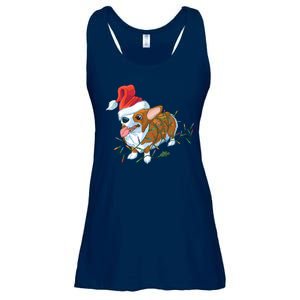 Funny Tangled Christmas Lights Corgi Dog Ladies Essential Flowy Tank