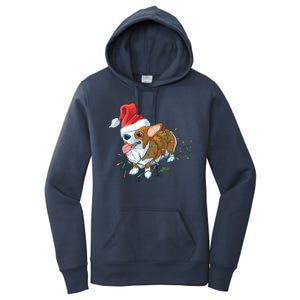 Funny Tangled Christmas Lights Corgi Dog Women's Pullover Hoodie