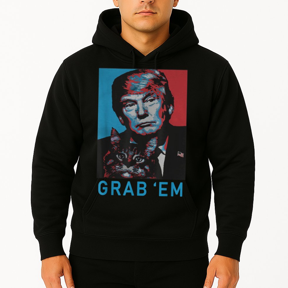 Funny Trump Cat Grab' Em Vintage Retro Trump Gift Hoodie