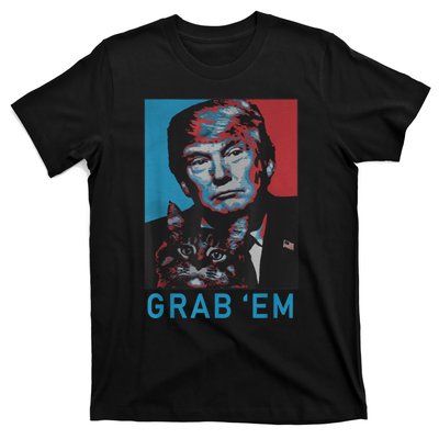 Funny Trump Cat Grab' Em Vintage Retro Trump Gift T-Shirt