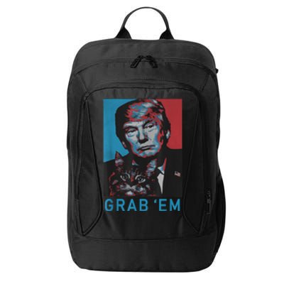 Funny Trump Cat Grab' Em Vintage Retro Trump Gift City Backpack