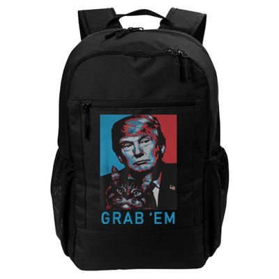 Funny Trump Cat Grab' Em Vintage Retro Trump Gift Daily Commute Backpack