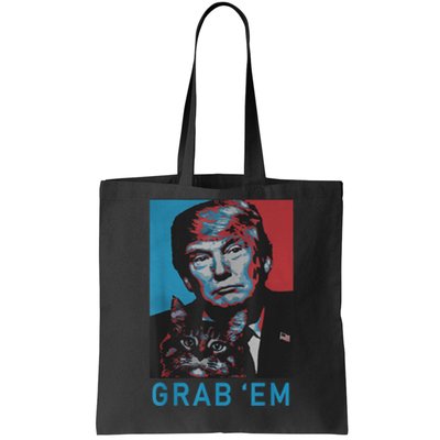 Funny Trump Cat Grab' Em Vintage Retro Trump Gift Tote Bag