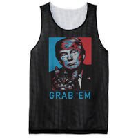 Funny Trump Cat Grab' Em Vintage Retro Trump Gift Mesh Reversible Basketball Jersey Tank