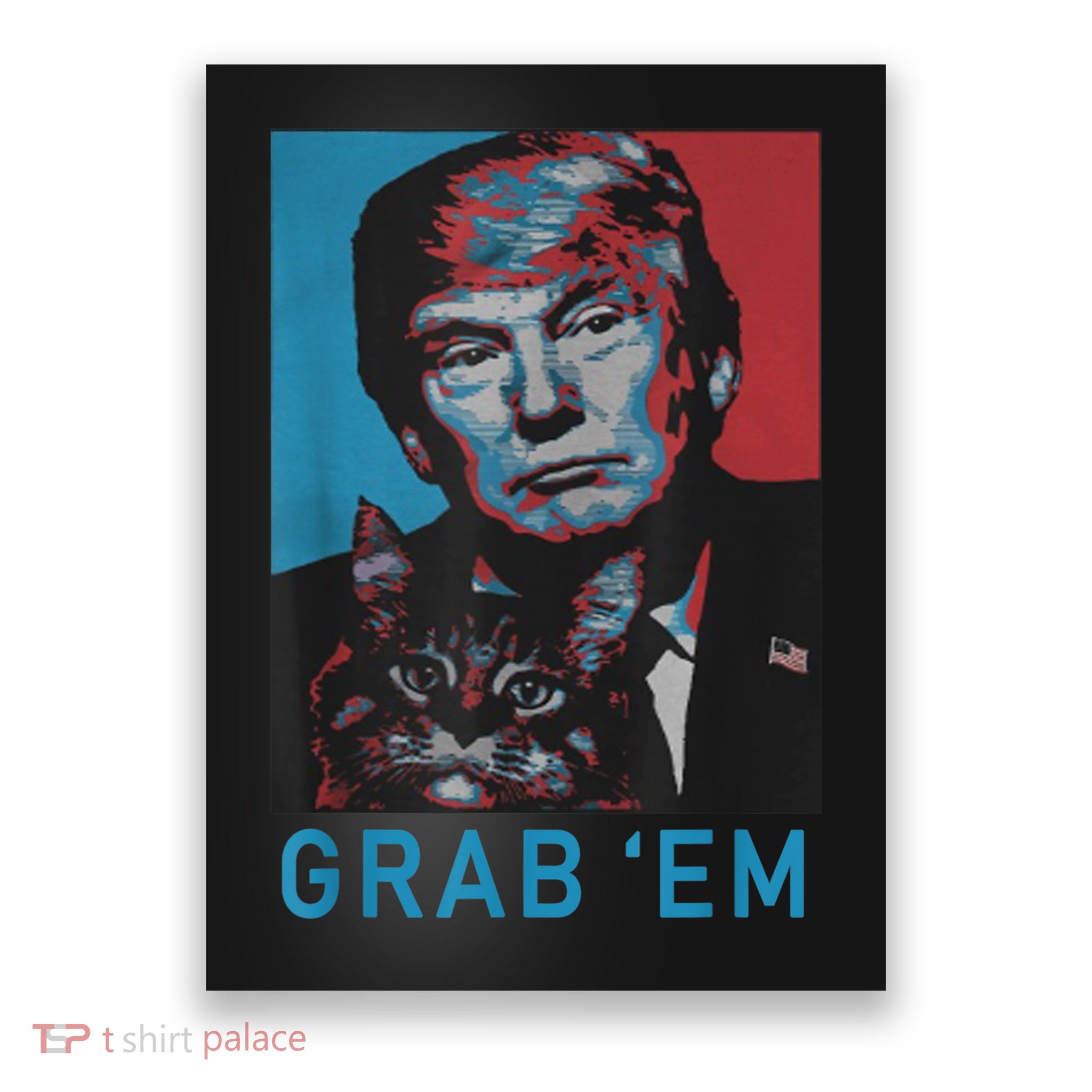 Funny Trump Cat Grab' Em Vintage Retro Trump Gift Poster