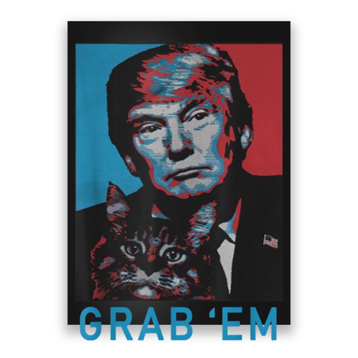 Funny Trump Cat Grab' Em Vintage Retro Trump Gift Poster