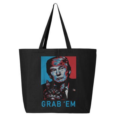 Funny Trump Cat Grab' Em Vintage Retro Trump Gift 25L Jumbo Tote