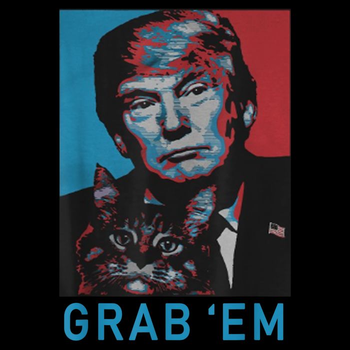 Funny Trump Cat Grab' Em Vintage Retro Trump Gift Womens Tank Top