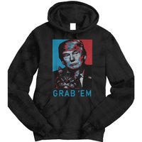 Funny Trump Cat Grab' Em Vintage Retro Trump Gift Tie Dye Hoodie