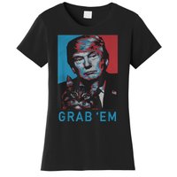 Funny Trump Cat Grab' Em Vintage Retro Trump Gift Women's T-Shirt