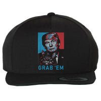 Funny Trump Cat Grab' Em Vintage Retro Trump Gift Wool Snapback Cap