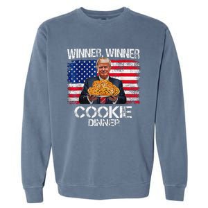 Funny Trump Christmas Design Winner Winner Cookie Dinner Garment-Dyed Sweatshirt