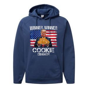 Funny Trump Christmas Design Winner Winner Cookie Dinner Performance Fleece Hoodie