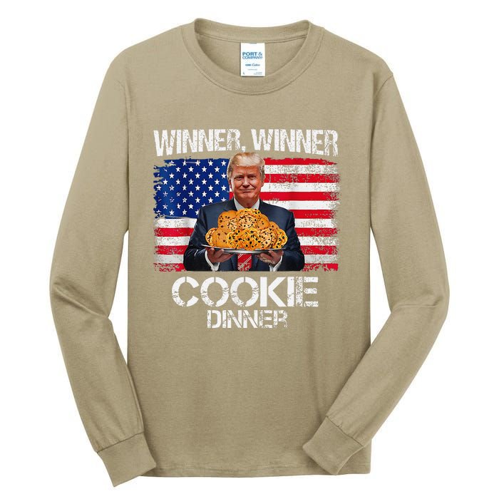 Funny Trump Christmas Design Winner Winner Cookie Dinner Tall Long Sleeve T-Shirt