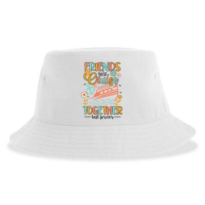 Friends That Cruise Together Groovy Cruise Trip Cruising BFF Sustainable Bucket Hat