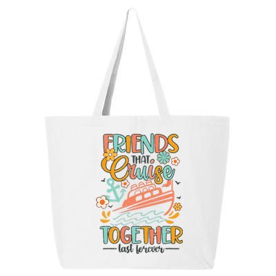 Friends That Cruise Together Groovy Cruise Trip Cruising BFF 25L Jumbo Tote