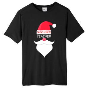 Funny Teacher Christmas Gift Santas Favorite Tall Fusion ChromaSoft Performance T-Shirt