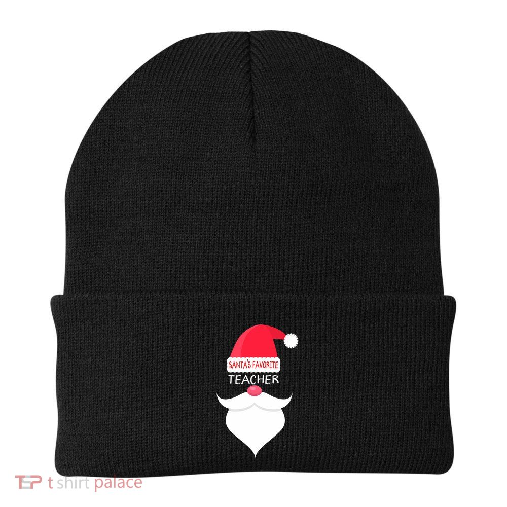Funny Teacher Christmas Gift Santas Favorite Knit Cap Winter Beanie