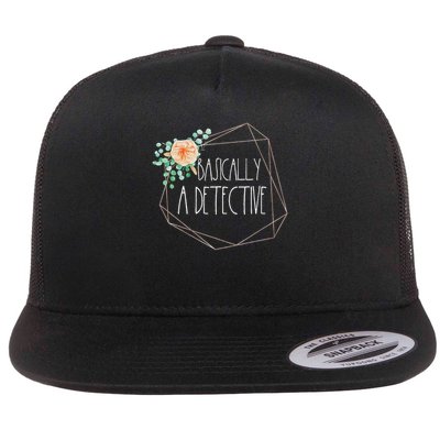 Funny True Crime Lover Murder Shows Basically A Detective Flat Bill Trucker Hat
