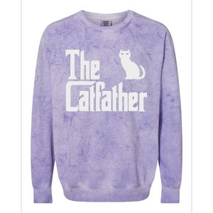 Funny The Catfather Fathers Day Cat Dad Pet Owner Gift Colorblast Crewneck Sweatshirt