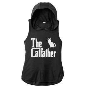 Funny The Catfather Fathers Day Cat Dad Pet Owner Gift Ladies PosiCharge Tri-Blend Wicking Draft Hoodie Tank