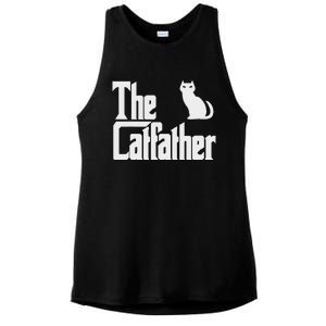 Funny The Catfather Fathers Day Cat Dad Pet Owner Gift Ladies PosiCharge Tri-Blend Wicking Tank