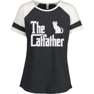 Funny The Catfather Fathers Day Cat Dad Pet Owner Gift Enza Ladies Jersey Colorblock Tee