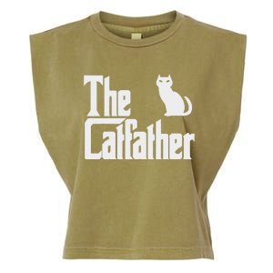 Funny The Catfather Fathers Day Cat Dad Pet Owner Gift Garment-Dyed Women's Muscle Tee