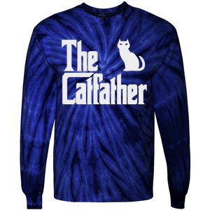 Funny The Catfather Fathers Day Cat Dad Pet Owner Gift Tie-Dye Long Sleeve Shirt