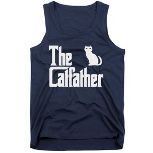 Funny The Catfather Fathers Day Cat Dad Pet Owner Gift Tank Top