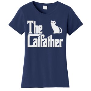 Funny The Catfather Fathers Day Cat Dad Pet Owner Gift Women's T-Shirt